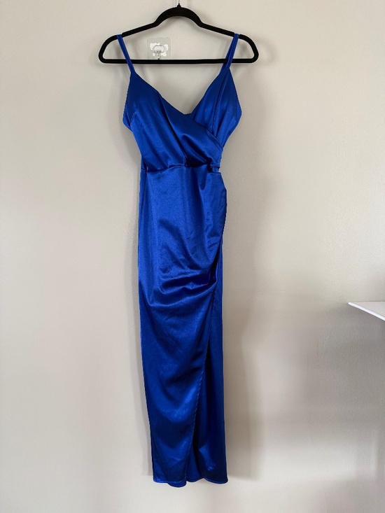 Dresses & Skirts - Royal Blue Dress Satin Dress Midi Dress Size M